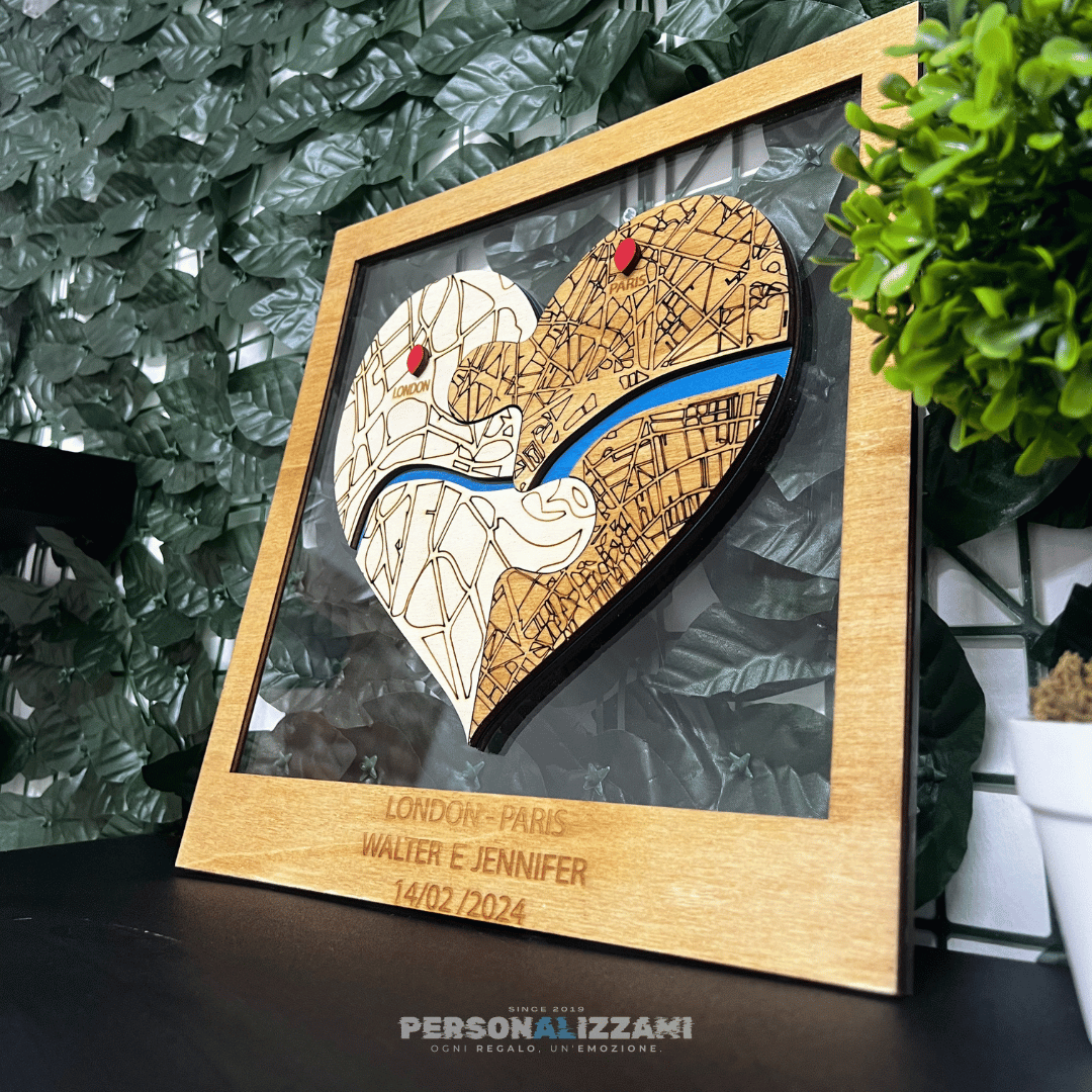 Quadro Personalizzato con Mappa - (Legno/Plexiglass)